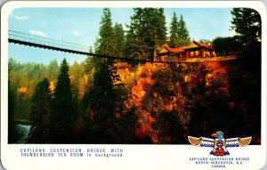 C1970s Capilano Suspension Bridge Thunderbird Tea Room Postcard