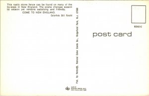 New England Rustic Stone Fence Old Road VTG Postcard UNP Dexter Unused Vintage 