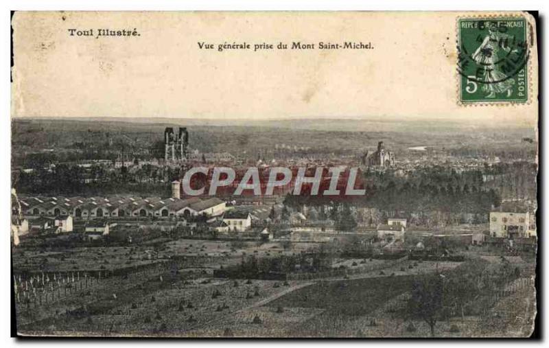 Old Postcard Toul Vue Generale Mount Saint Michael Jack