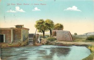 Early Chihuahua Mexico Postmark On Old Waterwheel Molino Juarez Postcard