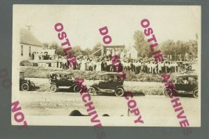 Manning IOWA RPPC 1916 LAYING CORNERSTONE Catholic Church nr Carroll Denison