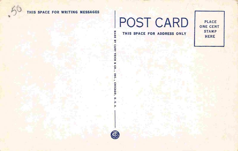 Panorama Business District Sheffield Pennsylvania 1950s linen postcard