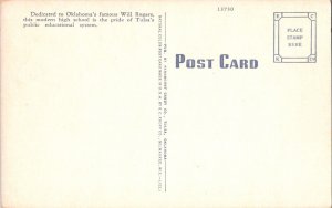Vintage Postcard- Will Rogers High School- Tulsa, Oklahoma- KM6