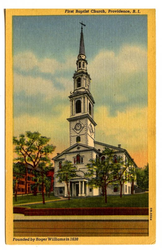 RI - Providence. First Baptist Church, Founded in 1638