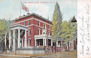 WHEELING WEST VIRGINIA~FORT HENRY CLUB POSTCARD 1907 PSTMK  CLARINGTON OHIO