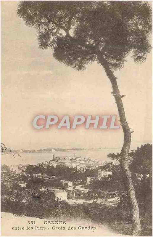 Postcard Old Cannes between Cross Pins Guards