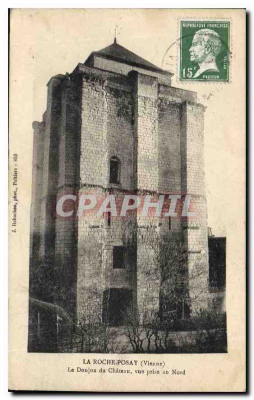 Old Postcard La Roche Posay Vienne le Donjon du chateau shooting north