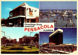 2~4X6 Postcards Pensacola FL Florida PALAFOX STREET SCENE~SEVILLE QUARTER~AERIAL