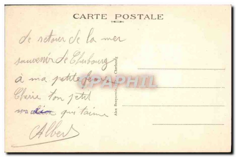 Old Postcard Cherbourg New Beach Front Situated New Maritime Station