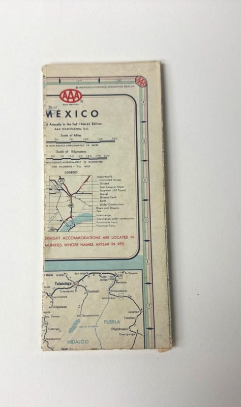 Lot 5 Vintage AAA Mexico Foldout Maps