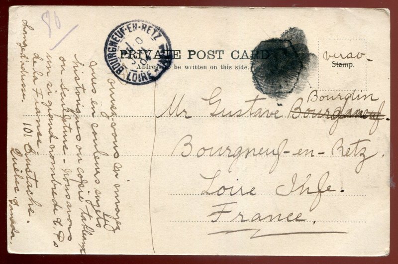 h133 - QUEBEC CITY Postcard 1904 Harbor View. Steamers