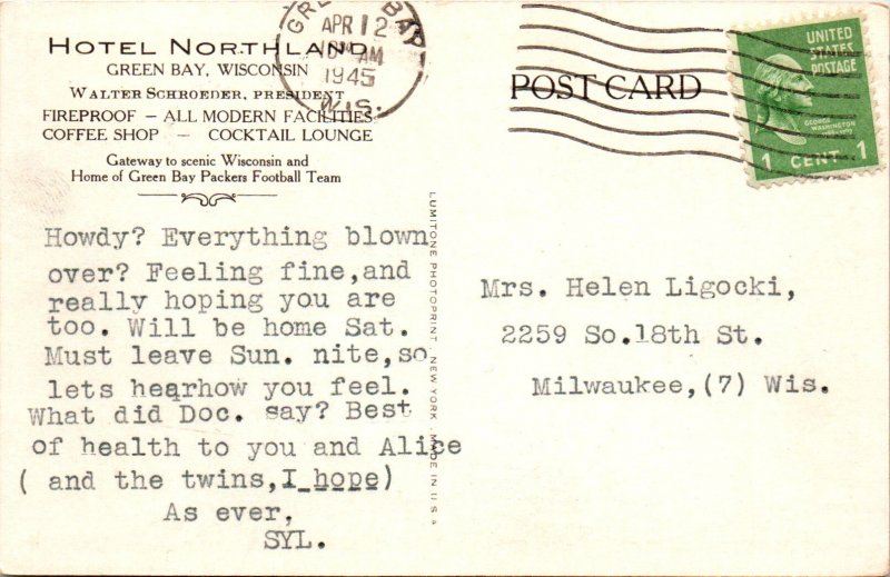 Hotel Northland,Green Bay,WI