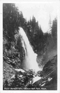 Narada Falls Rainier National Park Washington 1950c RPPC Real Photo postcard