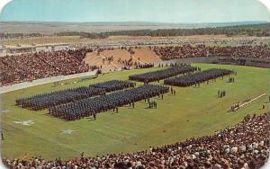 CO, Colorado  AIR FORCE CADETS IN FORMATION~Falcon Stadium BIRD'S EYE Postcard