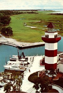 South Carolina Hilton Head Island Harbour Town Golf Course 18th Fairway & Lig...