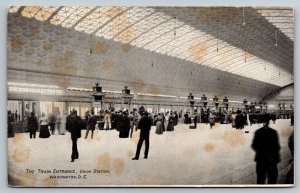The Railroad Train Entrance Union Station Washington DC Postcard c1908