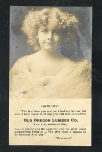 RPPC SEATTLE WASHINGTON OLD OREGON LUMBER CO ADVERTISING REAL PHOTO POSTCARD