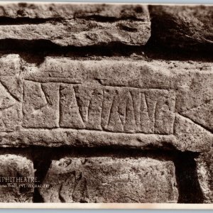 c1940s Caerleon Wales RPPC Amphitheatre Centurial Stone Arena Ancient Stone A187