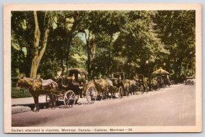 1950's Cochers Attendant La Clientele Montreal Canada Cabbies Montreal Postcard