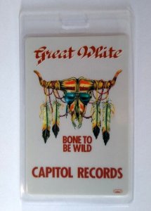 Great White Bone To Be Wild Backstage Pass Original 1991Glam Metal Rock Skull