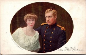 Postcard Their Majesties King and Queen of the Belgians, Albert and Elizabeth