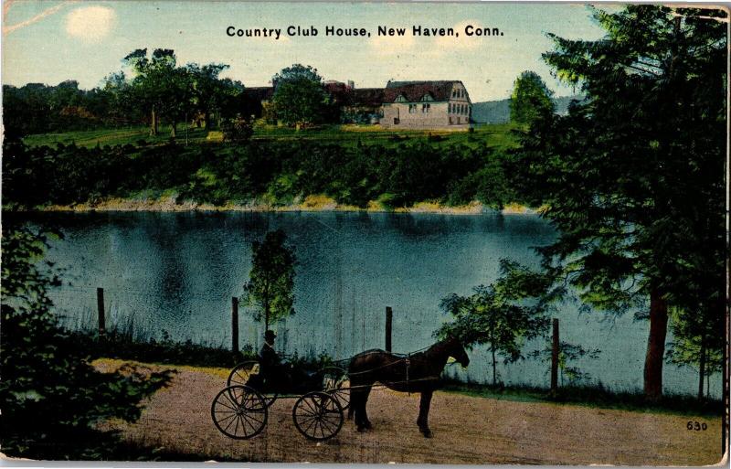 Country Club House, New Haven CT c1916 Vintage Postcard O20