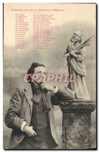 Postcard Old Man Fancy Litany of the young man married