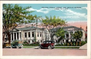 Green Bay Wisconsin Kellogg Library and Neville Museum Postcard X6