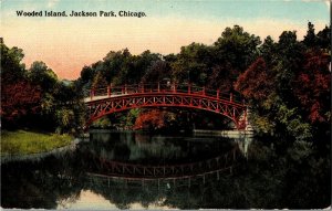 Footbridge, Wooded Island, Jackson Park Chicago IL c1912 Vintage Postcard X33