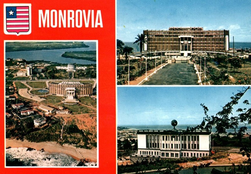 VINTAGE CONTINENTAL SIZE POSTCARD MONROVIA REPUBLIC OF LIBERIA