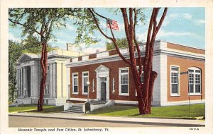 Masonic Temple And Post Office St Johnsbury, Vermont USA Unused 