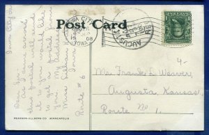 State University Hospital Iowa City Iowa postmarked 1908 postcard