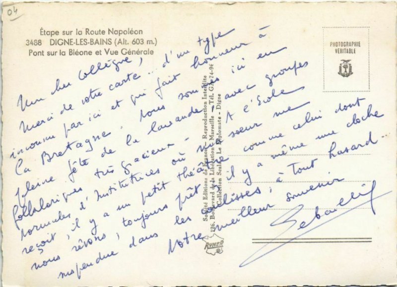 Cpm Digne-les-Bains bridge on bleone et vue generale (1209454) 