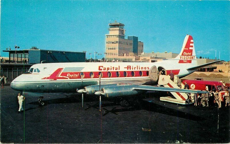 Cleveland Ohio Capitol Airline Hopkins Airport Klein Teich Postcard 21-6945