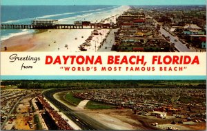 DAYTONA BEACH, FL.- FLORIDA PHOTOS WORLDS MOST FAMOUS BEACH, POSTCARD PC