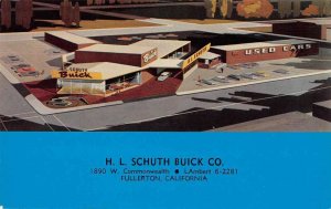 Fullerton California Schuth Buick Car Used Car Dealership Postcard AA27583