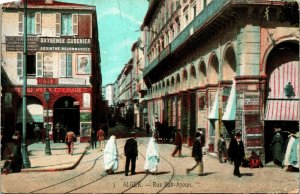 Vtg Postcard 1910 Algeria Alger Algers Rue Bab-Azoun Gate of Grief Absinthe Bar