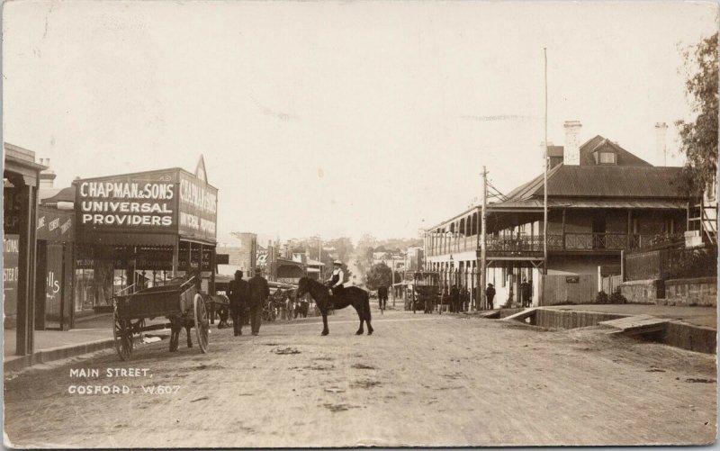 Main Street Gosford NSW Australia Chapman & Sons c1908 Real Photo Postcard G27