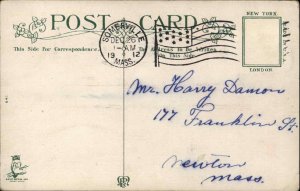 Christmas Children Presents Window c1900s-20s Postcard