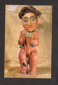 AK Carving Sheldon Jackson Museum Sitka Alaska Postcard Tlingit Shamanistic