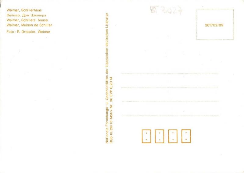 BT3027 weimar maison de schiller     Germany