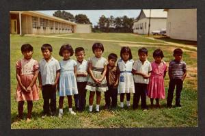 MS Choctaw Indian Tribe Kids PEARL RIVER School MISS Mississippi Postcard PC