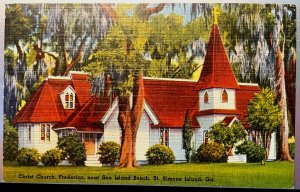 Vintage Postcard 1948 Christ Church, Frederica,  Simons, Georgia (GA)