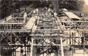 J68/ Dayton Tennessee Postcard RPPC c49 Construction Memorial Building 279