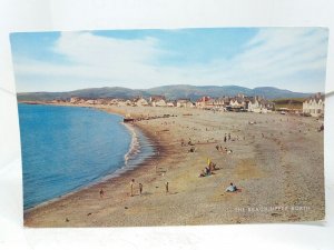 The Beach Upper Borth Wales Vintage Postcard New Unused 1968