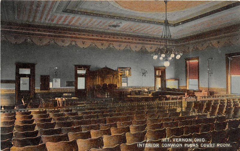 F39/ Mt Vernon Ohio Postcard c1910 Interior Common Pleas Court Room