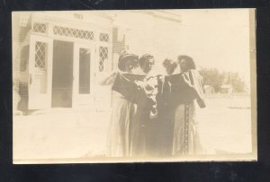 RPPC DELTA COLORADO PRETTY WOMEN DOWNTOWN 1909 REAL PHOTO POSTCARD