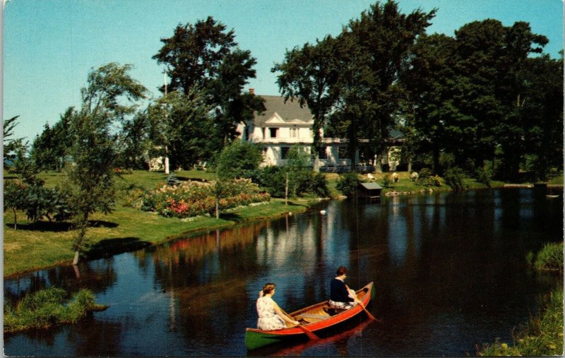 Maritime House English Bone China Kentville Nova Scotia Canada Postcard Canoeing 