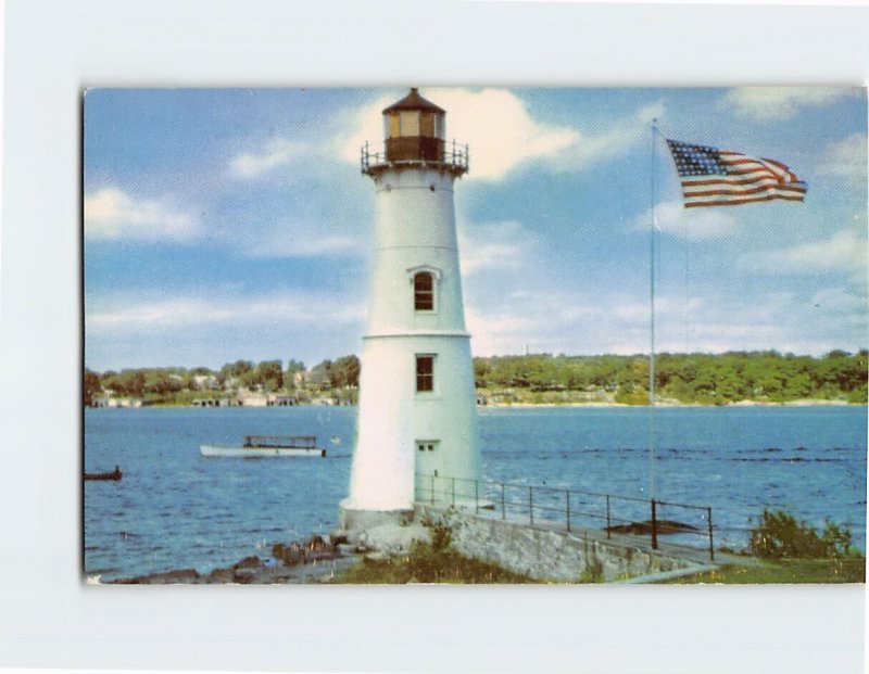 Postcard Rock Island Light, Orleans, New York