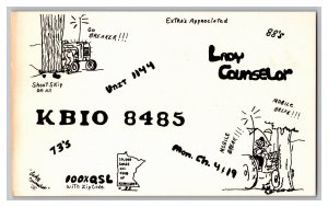 Postcard QSL CB Ham Radio Amateur Card From Lindstrom MN Minnesota KBIO 8485